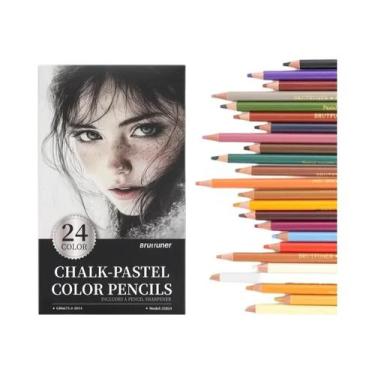 Imagem de Conjunto De Lápis De Cor Profissionais 24/72 Cores: Giz Pastel E Carvã