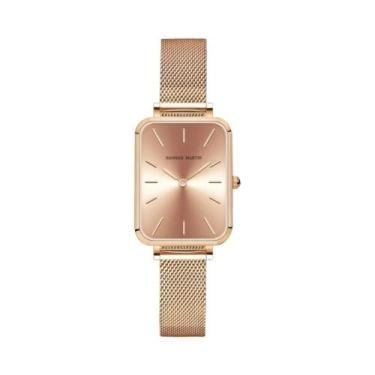 Imagem de Relógio Feminino Quadrado De Moda HANNAH MARTIN Com Movimento Japonês,