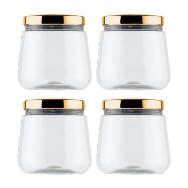 Imagem de Kit 4 Potes Plástico Tampa Rose 1,2l Bolachas Biscoito - - Bandeirante