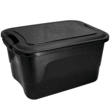 Imagem de Caixa Organizadora Multiuso 15 Litros Preta Com Tampa e Trava 3UD