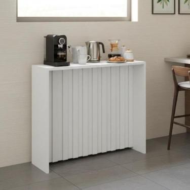 Imagem de Aparador Ripado Em Mdf Para Sala De Estar Branco Carraro - MÓVEIS CARR