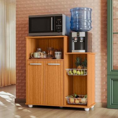 Imagem de Armário Multiuso Fruteira Sollys com 2 Portas em MDP 91CM Freijó para Cozinha e Organização