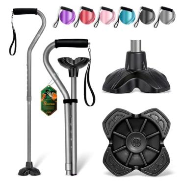 Imagem de BeneCane Bengala de caminhada ajustável com alça acolchoada macia deslocada para homens e mulheres, leve, confortável, base de estabilidade extra, auxílio à mobilidade para homens, mulheres e idosos