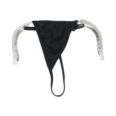 Imagem de Biquíni Sexy Feminino Com Strass, Parte Inferior Tipo Tanga, Múltiplas