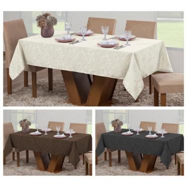 Imagem de Kit 3 Toalhas Mesa Luxo Retangular Sala Jantar Jacquard 8 Lugares - Ac