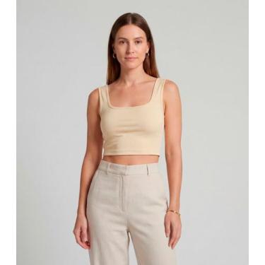 Imagem de Top Feminino Com Decote Quadrado Infinita Cor Amarelo, M, Amarelo