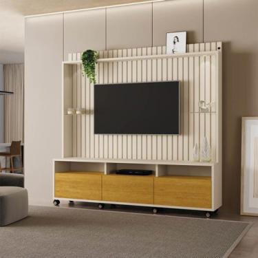 Imagem de Estante Home Painel Ripado 190cm Estilo Moderno TV Até 60 LED - TOPDEA