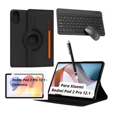 Imagem de Kit Completo Para Tablet Xiaomi Pad 2 Pro 12.1'- 2025 - Case, Preto