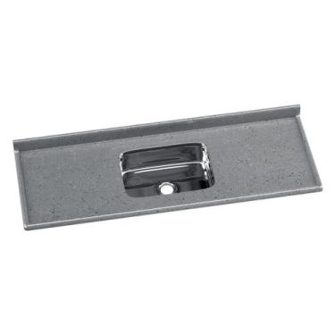 Imagem de Pia de Cozinha Mármore Sintético 150x55cm com Cuba Aço Inox Multimóvei