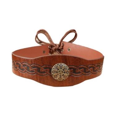 Imagem de Tiara Ajustável De Couro PU De Cavaleiro Medieval Viking Para Cosplay 