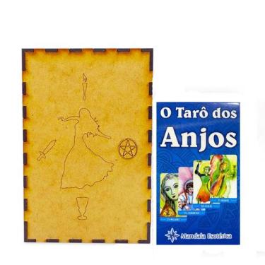 Imagem de Kit Baralho Tarô dos Anjos e Porta Tarô Caixa Madeira - Flash