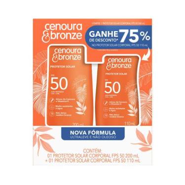 Imagem de Kit Protetor Solar Corporal Cenoura e Bronze FPS 50 200ml + FPS 50 110