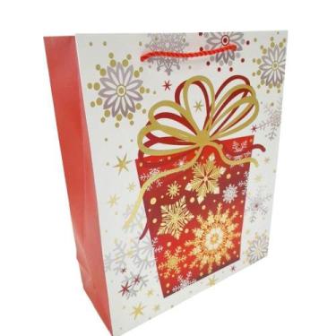 Imagem de Sacola de Presente Natalina 32 x 16 x 12 cm Mod 8 - Quanhe