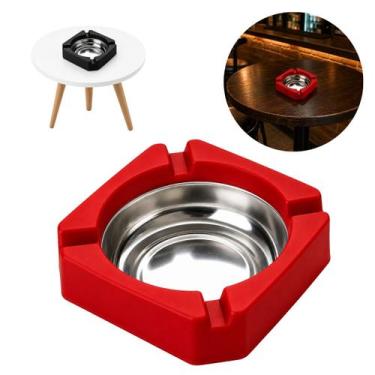 Imagem de Cinzeiro de Metal Premium de Mesa Decorativo - New Goods, Vermelho