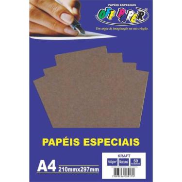 Imagem de Papel Kraft A4 180g 50fls Off Paper Artesanato e Convites