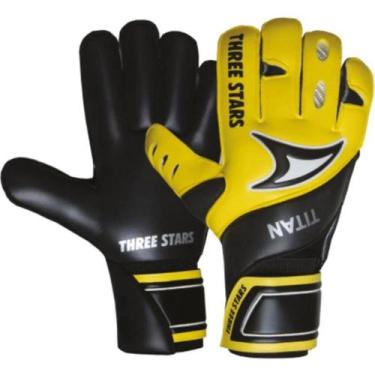 Imagem de Luva de Goleiro Three Stars Titan - Preto+Amarelo, Preto, Amarelo, M