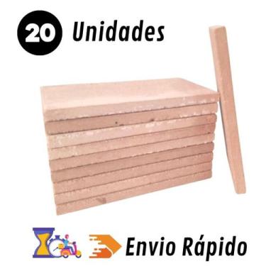 Imagem de 20 Tijolos Refratário Plaqueta Churrasqueira 23x11,4x2,5cm - GABRIELA 