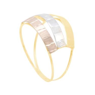 Imagem de Anel em Ouro 18K Tricolor Diamantado - AU12825 - BRUNA TESSARO JOIAS, 