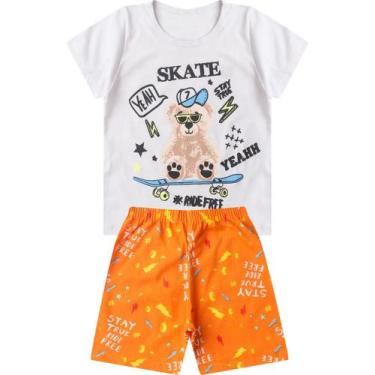 Imagem de Pijama Infantil Masculino Brilha No Escuro Kappes Branco, 6, Branco