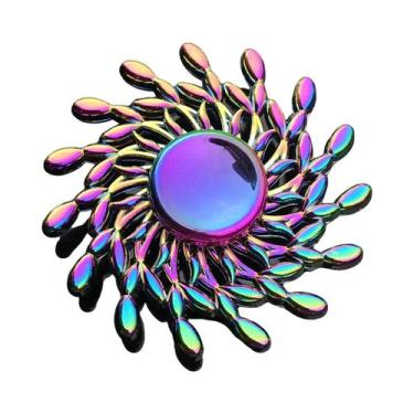 Imagem de Spinner Metálico Com Gradiente Arco-Íris, Brinquedo Antiestresse Para 