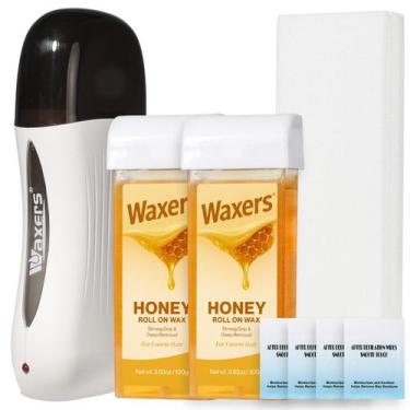Imagem de Kit de Depilação com Cera Roll-On Waxers Mel com Aquecedor