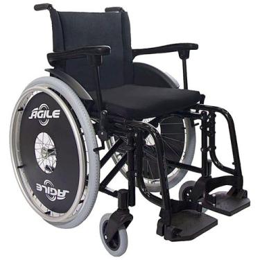 Imagem de Cadeira de Rodas Agile Fat Jaguaribe Preta 50 cm