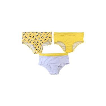 Imagem de Kit de Calcinhas Lobinha - 3 Unidades em Algodão e Elastano, Branco, A