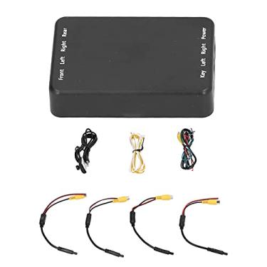 Imagem de Controle de câmera de 4 vias, interruptor de vídeo de carro de 4 vias 360 graus panorâmico de caixa de controle de câmera r universal interruptor de vídeo para carro
