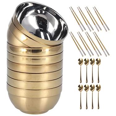 Imagem de Conjunto de talheres, conjunto de colher tigela durável para casa para hotéis e restaurantes(ouro)