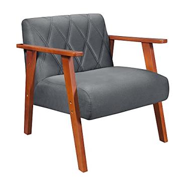 Imagem de Poltrona Decorativa Madri Em tecido Suede (Cinza)