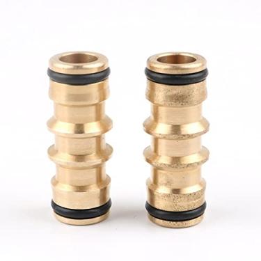 Imagem de 1 pe?a de lat?o 1/2"?Mangueira de 16mm Conector R¨¢pido Adaptador de Torneira de Acoplamento para Irriga??o de Jardim ing???Pipe rep Jun??o Reta, Dourado, 16mm