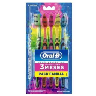 Imagem de Escova Dental Oral-B Color Collection Pack com 5 Unidades