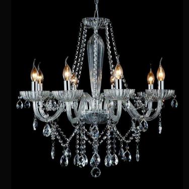 Imagem de Lustre de Vidro Anjou 8 Braços Bella Iluminação Transparente
