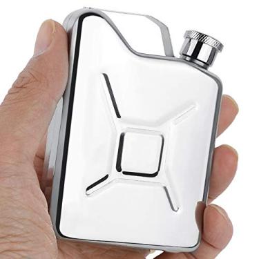 Imagem de pote de vinho portátil de uísque,Frasco de 5 oz, jarra de aço inoxidável criativa, grande ideia de presente frasco para licor de uísque, presente personalizado para homens