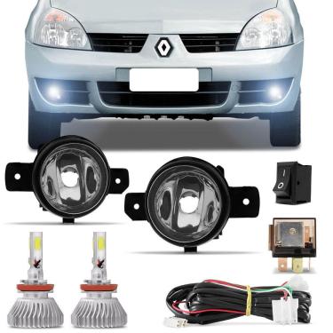 Imagem de Kit Farol Milha Clio 03 a 12 com Par Lâmpada Super LED 3D Headlight H11 6000K 9000LM Efeito Xênon