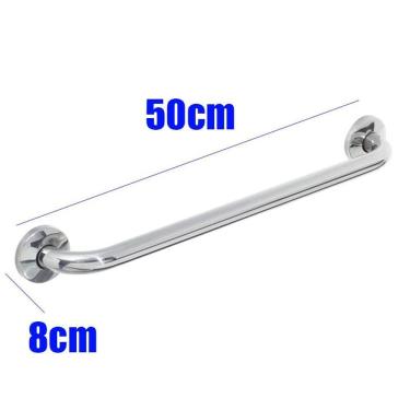 Imagem de Alça Apoio Banheiro Inox Reta 50cm Idoso Cadeirante Acessibilidade Deficiente 