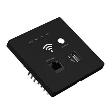 Imagem de Wemay Roteador Wi-Fi sem fio na parede 300M AP Access Point Roteador Wi-Fi Tomada de carregamento USB Roteador Wi-Fi AP de montagem na parede com criptografia WPS