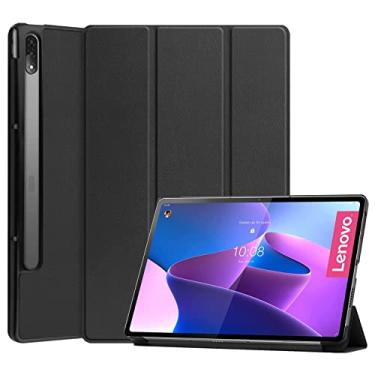 Imagem de For Lenovo Tab P12 Pro 12.6 Three-folding Holder Custer Texture Leather Tablet Case