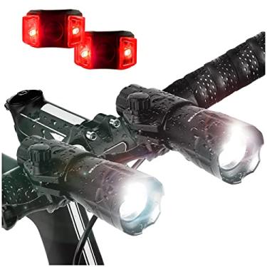 Imagem de Conjunto de 2 unidades de luz de LED de 300 lúmens à prova d’água de alumínio aeronáutico (farol, luz traseira)