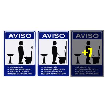 Imagem de Combo 10 Placas De Sinalização Mantenha O Banheiro Limpo Masculino 15X20 Acesso - S-232 F9e