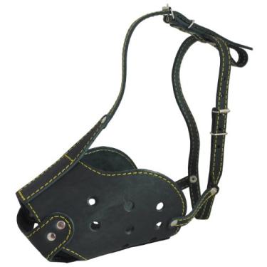 Imagem de Focinheira de couro legítimo para cesta segura para cães – Pastor Alemão, (circunferência 34,7 cm, comprimento do focinho 11,9 cm)