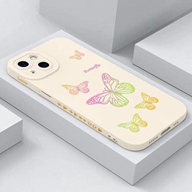 Imagem de Capa de telefone de borboleta dourada bronzeadora de luxo para iphone 13 12 11 pro max 7 8 plus se 2020 2022 xr x xs capa de silicone folha de ouro, branco bege, para iphone 12pro max