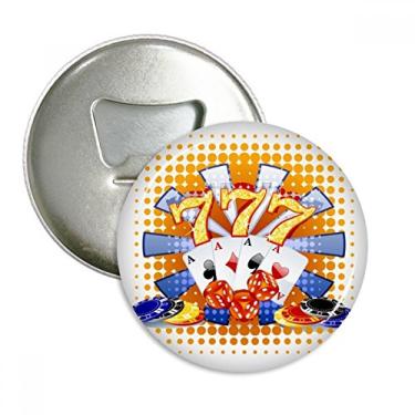 Imagem de Ilustração de fichas de dados de cassino, abridor de garrafas, ímã de geladeira, emblema multifuncional