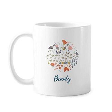 Imagem de Caneca de pintura de flor em pó laranja cerâmica xícara de café porcelana louça