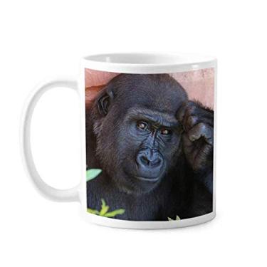 Imagem de Caneca de chimpanzé de animais selvagens com organismos terrestres cerâmica xícara de porcelana de café louça