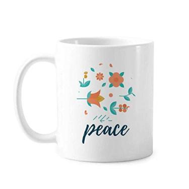 Imagem de Caneca de cerâmica com flor verde laranja para pintura em cerâmica para café e porcelana