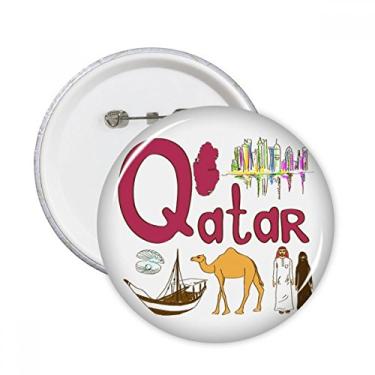 Imagem de Emblema de símbolo nacional do Qatar com padrão de marco, alfinetes redondos, emblema, acessório, decoração, 5 peças