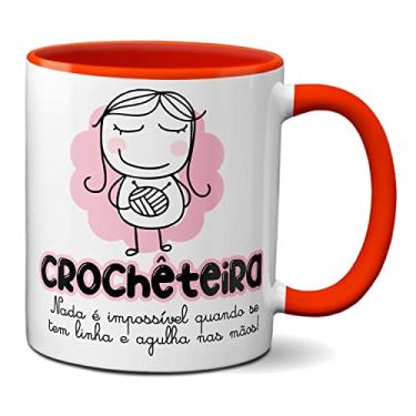 Imagem de Caneca Crochêteira Nada É Impossivel Com Linha E Agulha (Vermelha)