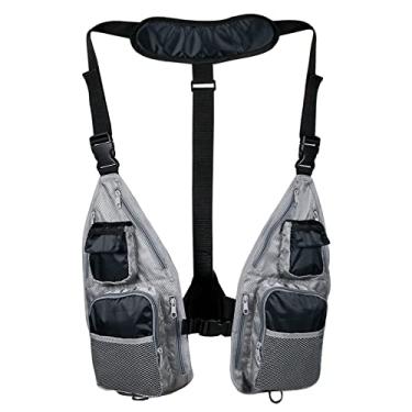 Imagem de Colete de pesca com mosca,Colete de Pesca Ultraleve Masculino Feminino Respirável Ajustável com Bolsos D Anéis para Canoagem Caiaque Pesca