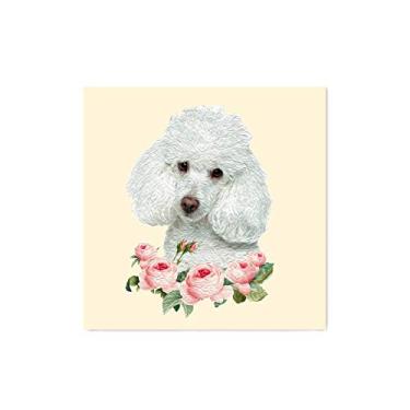 Imagem de Arte Maníacos Quadro Decorativo Poodle Flores - 50x50cm